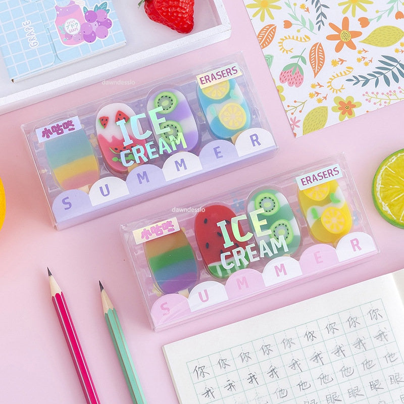 ARTİGOKİT | Novelty Summer Ice Cream Rubber Erasers
