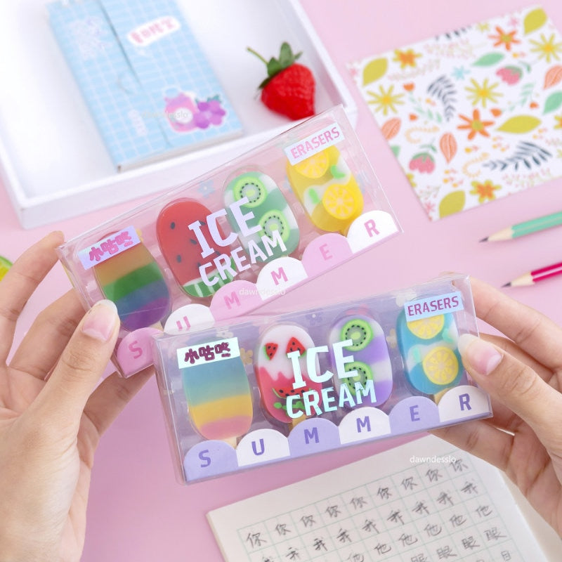 ARTİGOKİT | Novelty Summer Ice Cream Rubber Erasers